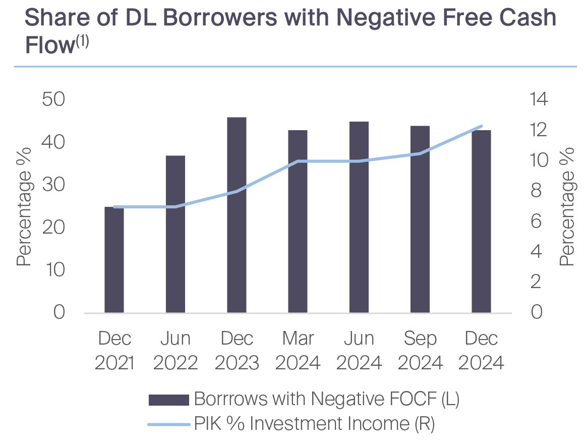 Share of DL Borrowers with Negative Free Cash Flow
